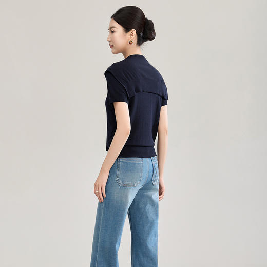 「高货wl」全新升级【铂金会员220/天猫289/差价69】(00350)洛诗琳气质羊毛混纺刺绣上衣2026新款披肩两件套针织衫 商品图2