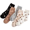 日式无印西川棉袜良品女士中筒袜卡通小熊袜子女款秋冬袜休闲袜女 商品缩略图4