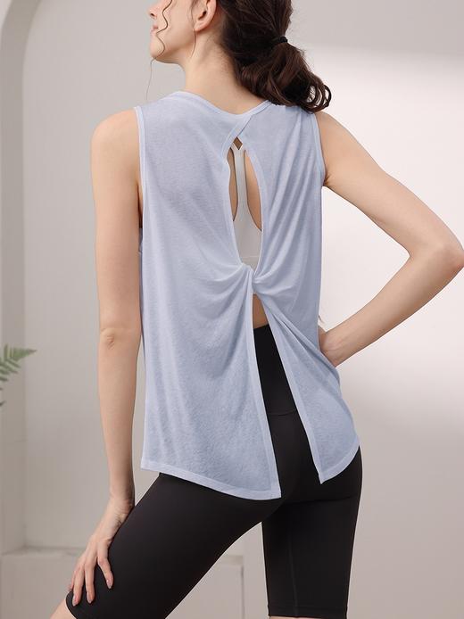 天丝雪花宽松运动背心女 性感美背瑜伽服罩衫跑步健身无袖上衣夏 000MXF2530 商品图3