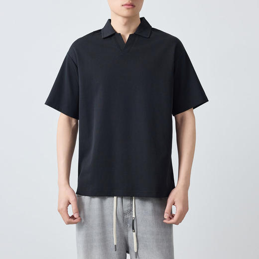 墨麦客高智通勤肌理感polo衫男2026夏新款纯色男士短袖t恤75210. 商品图1