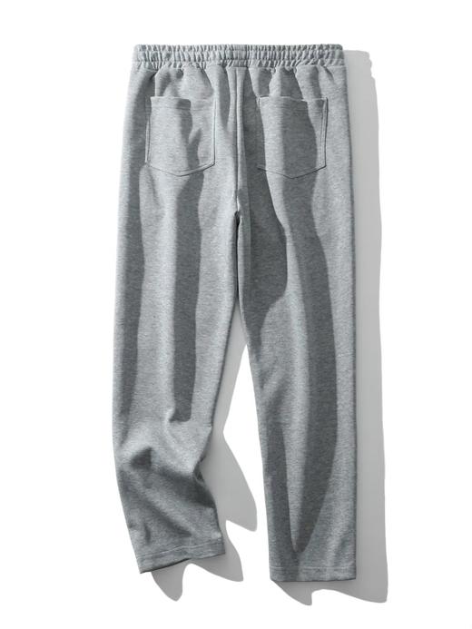 F030602慕冬绒复合牛奶丝棉纯色抽绳松紧腰休闲裤拼接设计直口裤脚运动卫裤 商品图11