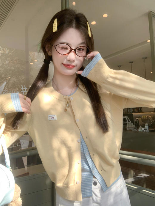 <曾小咸推荐>3.11现货秒杀 ！微信超特价！韩系假两件针织开衫 日常229.99 立减140 秒杀89.99！！ 商品图12