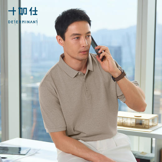 【门店同款】十如仕春夏新品通勤休闲纯棉汗无痕短袖POLO衫P21-04 商品图1