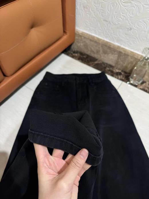 F030679美式复古做旧黑阔腿牛仔裤休闲裤显瘦神裤 商品图13