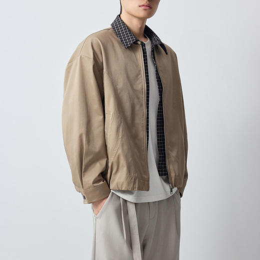 墨麦客男装高智通勤假两件夹克男2026春款老钱风男士外套81566. 商品图1