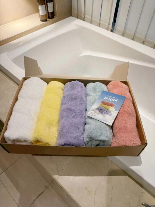 F030649马卡龙毛巾礼盒套装柔软吸水云朵般柔软五件套毛巾 商品图0