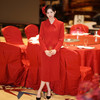 法小曼*子珍扶摇系列醋酸西装连衣裙女红色中国风年会礼服长款大红色裙子秋冬 FYQ566 商品缩略图1