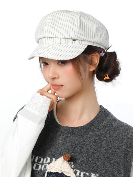 简约日系条纹八角帽鸭舌帽-纪念日百货门店同款169265338 商品图2