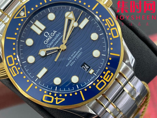 欧米茄JVS海马300米系列 原装开模 间金蓝海马 男士腕表 表径42mm 商品图4