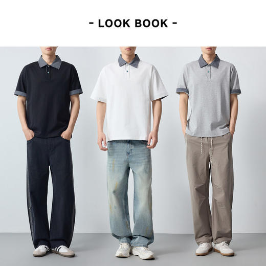 墨麦客男装高智通勤格纹领Polo衫男2026春新款撞色男士短袖75182. 商品图4