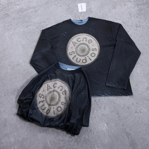 ACNE徽章全喷砂数码印花假两件长袖 商品图1