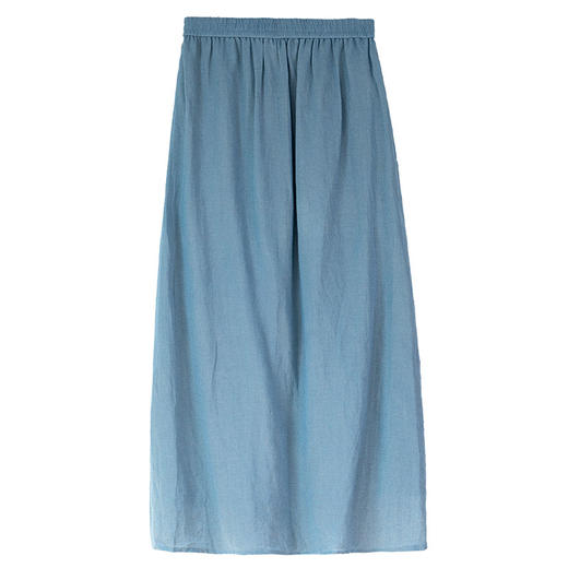 牧衣游原创 亚麻混纺半身裙新款轻薄百搭宽松文艺a字半裙 椿山 商品图4