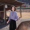 西子/伯爵衬衣竹浆细旦抽褶立领紫色不易皱衬衣/SYTJ473 商品缩略图3