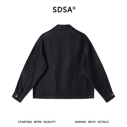 SDSA男装2026新款高贵轻奢时尚复古纯色多口袋翻袋牛仔夹克外套 商品图4
