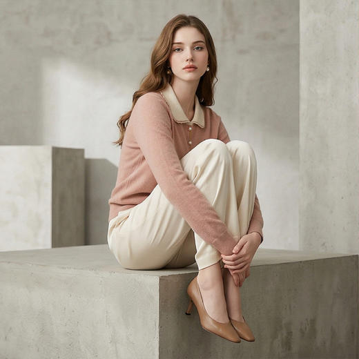 PALUOPO/PL翻领女衫E21813-A/约重225g帕罗 商品图7