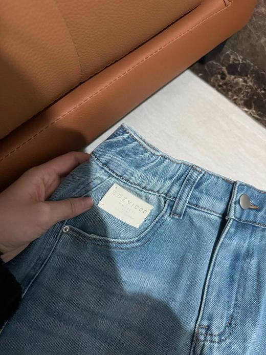 F030677复古水洗蓝松紧后腰设计宽松锥形牛仔裤 商品图11