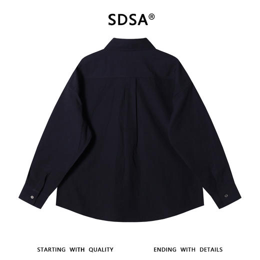 25AS380SDSA男士秋冬新款痞帅男装简约基础款纯色口袋翻领长袖衬衫百搭 商品图5