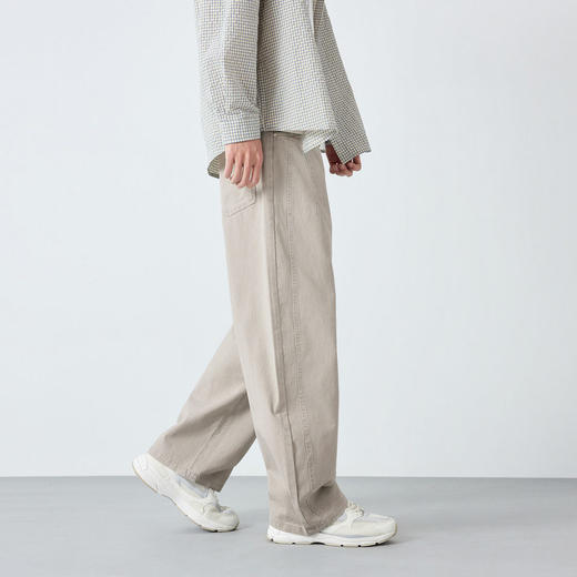 墨麦客男装美式休闲全棉男士裤子2026春新款斜纹微肌理男裤91553. 商品图3