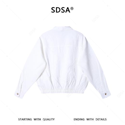 N129SDSA男士春夏新款痞帅男装时尚简约短款纯色长袖衬衫百搭宽松衬衣 商品图4