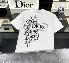 F030614精纺棉字母星星印花轻薄透气短袖圆领短袖T恤