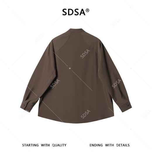 SDSA男装2026新款高贵轻奢设计师纯色立领长袖衬衫百搭复古衬衣 商品图4