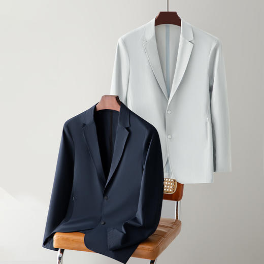 【门店同款】十如仕商务休闲平驳领西装防泼水轻量西装BZ02-01 商品图3