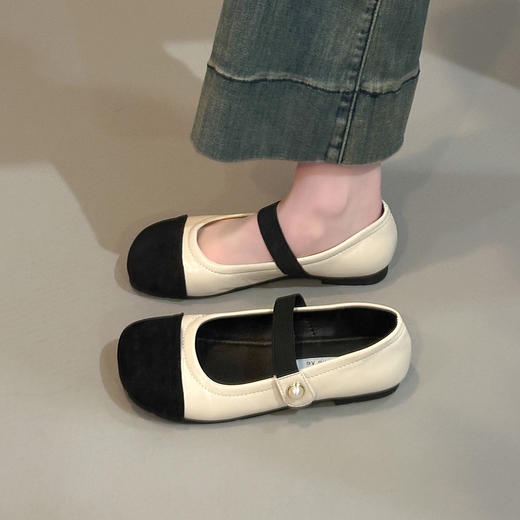 【64.9/双】法式复古玛丽珍鞋浅口鞋软底女夏款设计感小众平底鞋小香风单鞋聚★为爱严选 商品图1