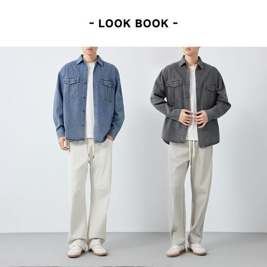 墨麦客男装美式休闲牛仔夹克男2026春新款水洗做旧男士外套81606. 商品图4