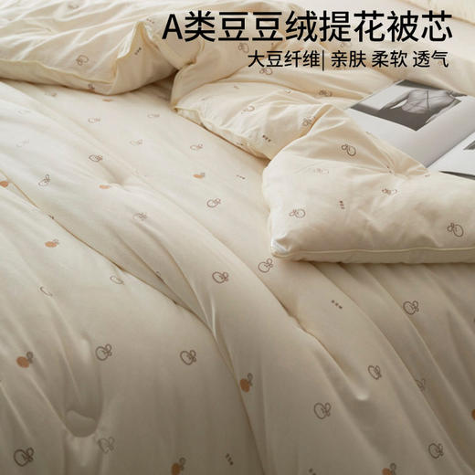 日式无印大豆纤维被良品印花提花大豆a类冬被芯被子加厚春秋柔软 商品图1