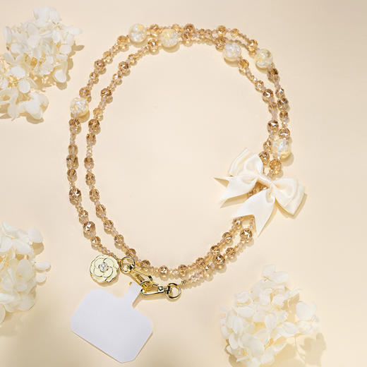 大英博物馆 欧洲文化艺术系列 山茶花 香槟金长款手机绳 商品图2