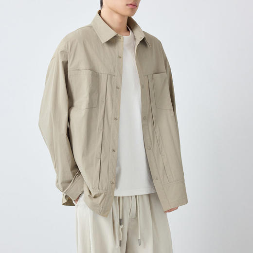 墨麦客男装美式休闲翻领夹克男2026春新款简约纯色男士外套81610. 商品图1