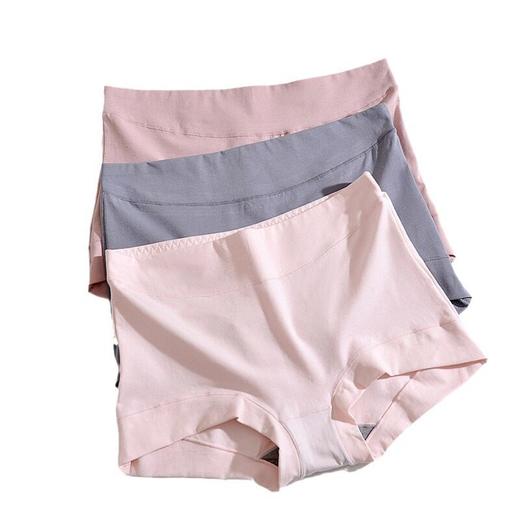 日式无印女士平角内裤纯色良品棉款舒适高腰收腹内裤女款四角内裤 商品图4