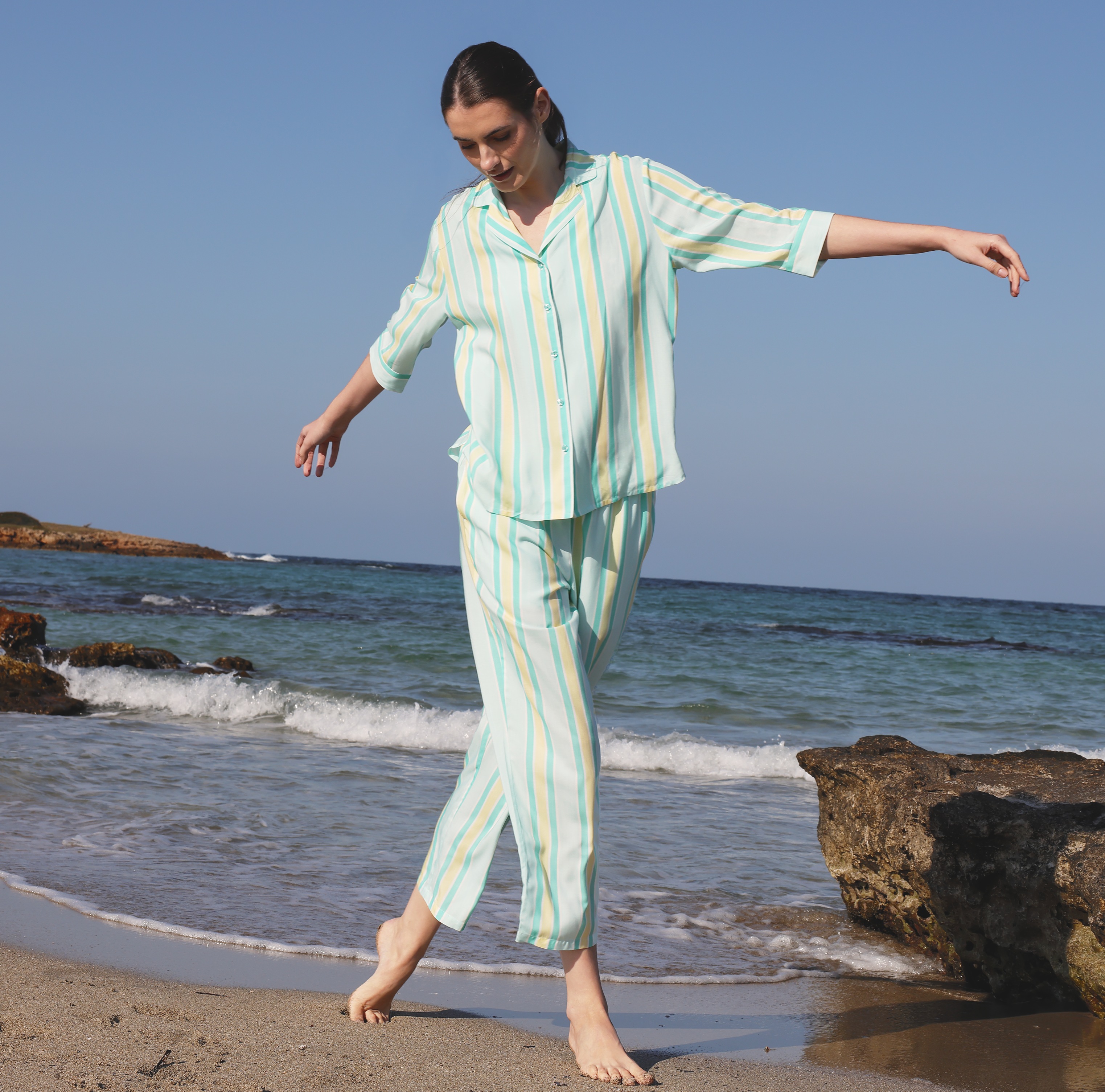 【粘纤梭织套装】SCHIESSER德国舒雅女士夏季清爽 飘逸 凉爽 海边度假风套装 100%粘纤梭织31/26427H