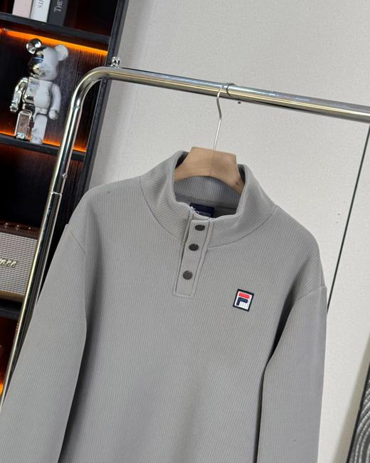 F0306111新款休闲商务风三粒扣立领加厚打底长袖四色男女同款卫衣 商品图4