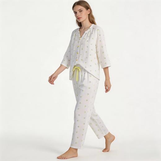 【棉纱竹纤维】SCHIESSER德国舒雅女夏季新款透气吸汗七分袖九分裤套装棉竹纤维双层纱布  50%棉 50%竹纤维 31/26510H 商品图7