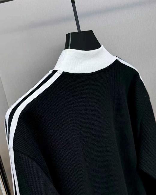 F030648男女同款针织华夫格立领运动宽松夹克外套 商品图8