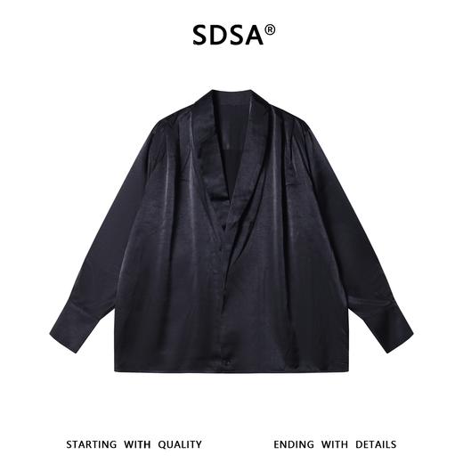 SDSA男装2026新款高贵轻奢韩版时尚简约垂坠感宽松长袖衬衫百搭 商品图0