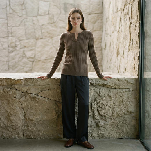 PALUOPO/PL小V领女衫ET255055R/约重230g帕罗 商品图4