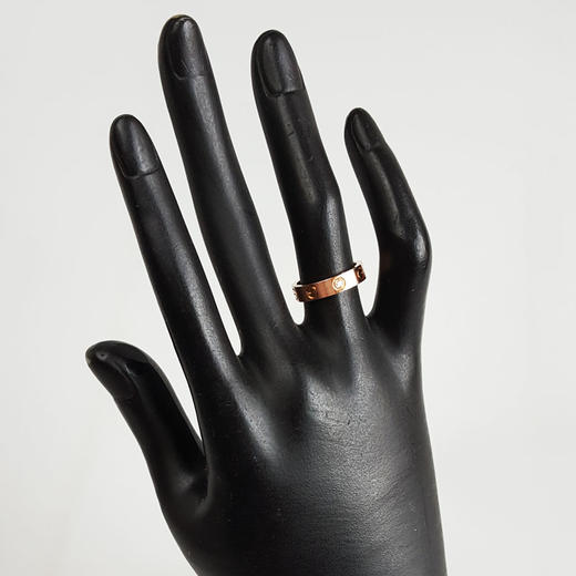 【天然正品】AU750玫瑰金简约时尚高定定制款LOVE单钻钻石戒指 50号（皆取最大值）150226NJS15 商品图6