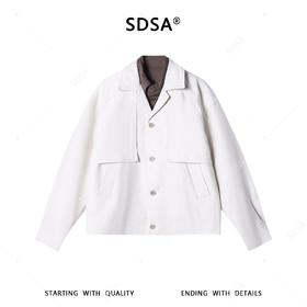 SDSA男装2026新款高贵轻奢假两件翻领夹克设计感外套休闲百搭上衣