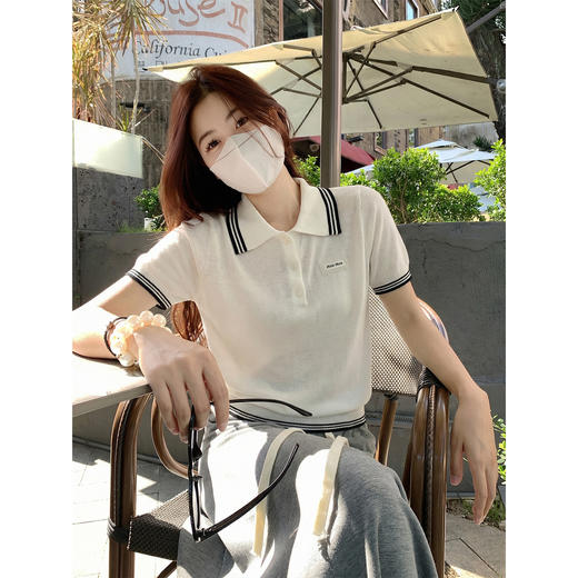 <曾小咸推荐>韩系翻领宽松休闲短袖t恤上衣 商品图0