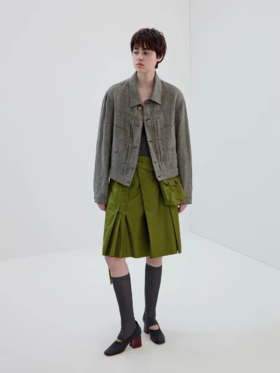 Simple Project/Y2609/千鸟格亚麻type2短夹克