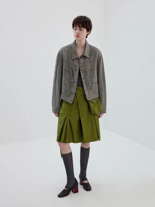 Simple Project/Y2609/千鸟格亚麻type2短夹克 商品图0