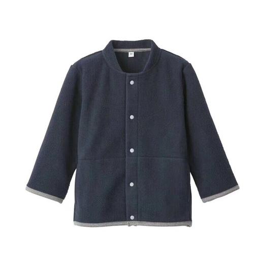 日式无印儿童春秋外套良品摇粒绒卫衣家居服纯色男女同款儿童夹克 商品图3