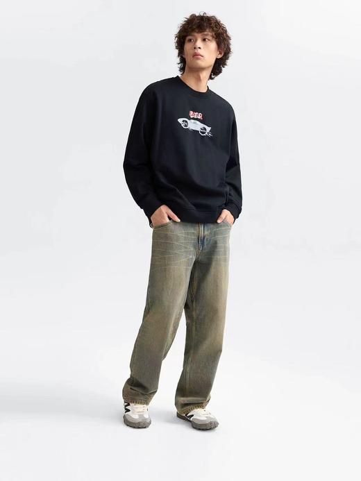 F030687秋季重水洗男士直筒高弹力阔腿牛仔裤 商品图10