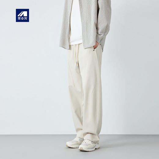墨麦客男装美式休闲垂感裤子男2026春季新款松紧腰男士裤子91552. 商品图0