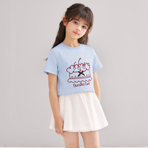 笛莎/Deesha 【松饼熊】2026年夏季新款女童索罗那原纱防晒凉感快干短袖T恤 商品图2