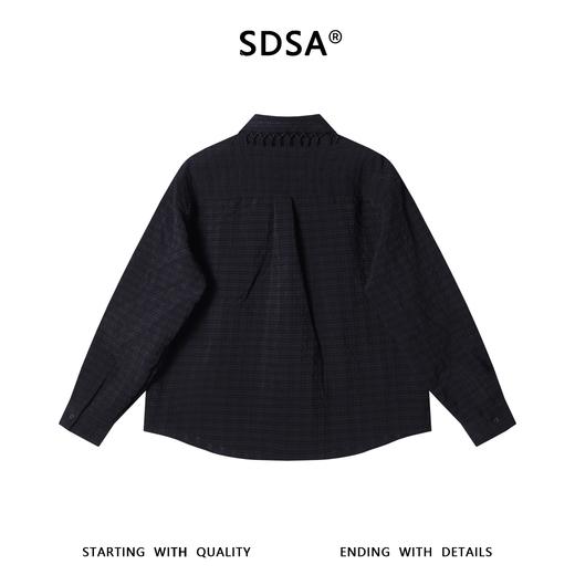 SDSA男装2026新款高贵轻奢简约时尚领口珠子花边翻领长袖衬衫百搭 商品图4