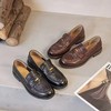 F0306132复古英伦风复古金扣氛围感百搭显腿长防滑优雅松弛感通勤圆头乐福小皮鞋 商品缩略图0