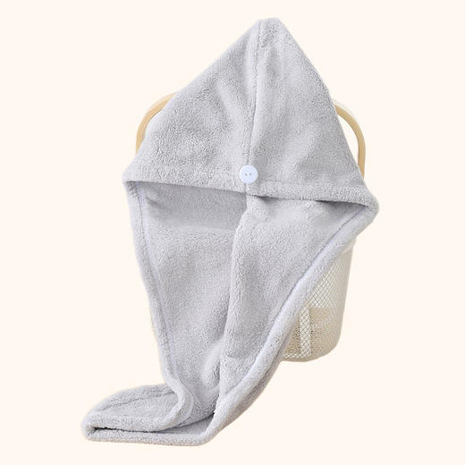 日式无印简约浴帽良品洗漱纯色洗澡浴帽长发高克重珊瑚绒干发帽支 商品图1